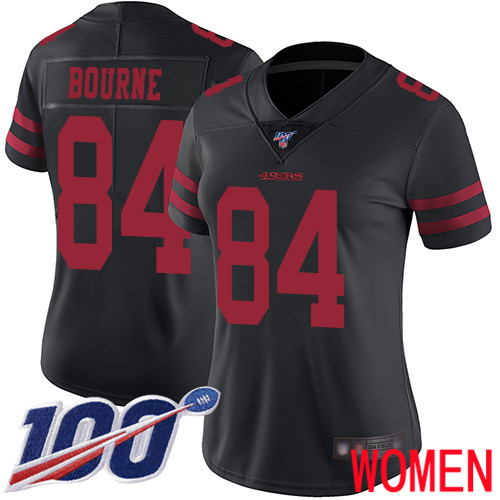 San Francisco 49ers Limited Black Women Kendrick Bourne Alternate NFL Jersey #84 100th->women nfl jersey->Women Jersey